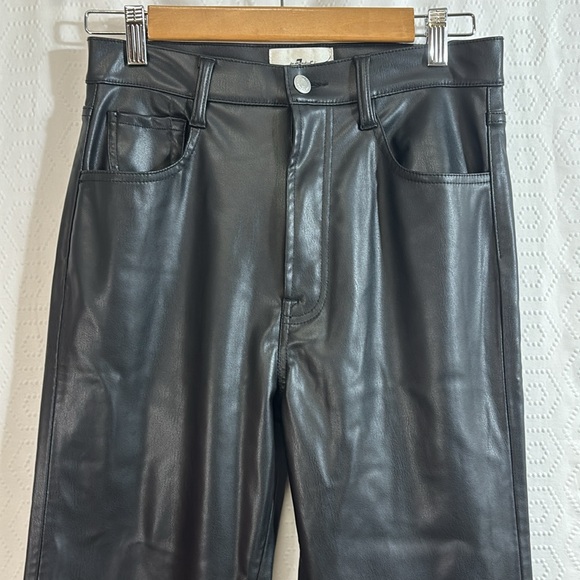 7 for All Mankind | Revolve | Faux Leather Easy Slim Pant Black High Rise - Picture 3 of 10